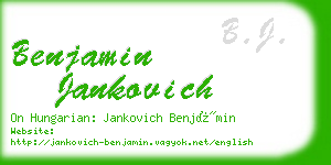 benjamin jankovich business card